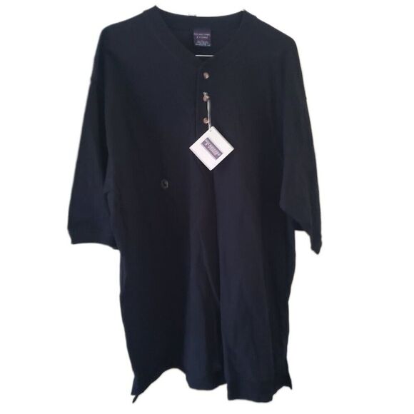 Roundtree & York Men's Black Short Sleeve Henley - Picture 1 of 3